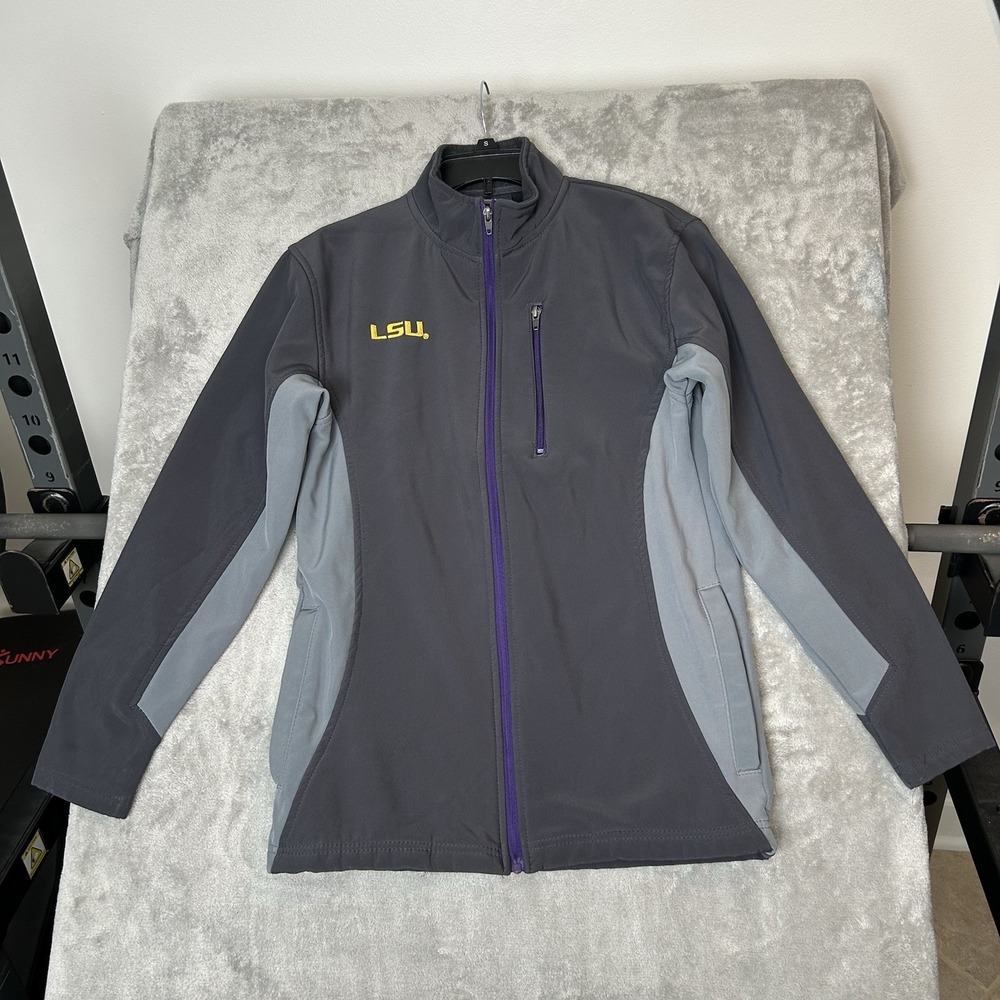 LSU Tigers Jacket Womens Gray Full Zip Knights Apparel NCAA Athletics Size Small